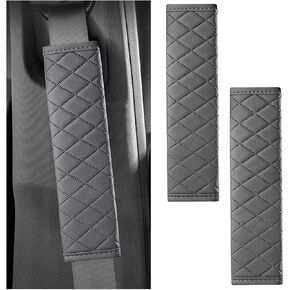 Mandark Car Seat Belt Cover, 2PCS Soft Comfort Vehicle Seatbelt Protection Pad for Safety Driving, Automotive Interior Harness Neck Shoulder Strap Protector Accessories, Universal Fit (Gray)