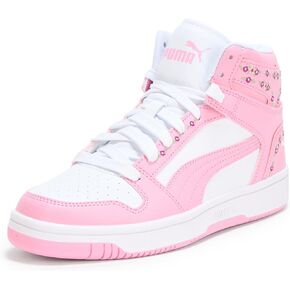 PUMA Rebound Layup Mid (Big Kid) Sneaker, White/Pink Lilac, 7 US Unisex