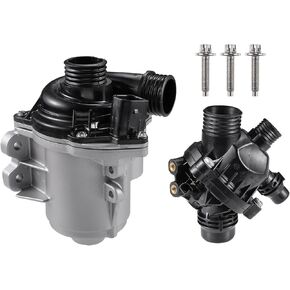 uxcell Electric Engine Water Pump and Thermostat Kit for BMW 135i 335i 535i 740i 740Li X6 No.11517563659 Drive Motor Inverter Cooler Water Pump Auxiliary Coolant Pump