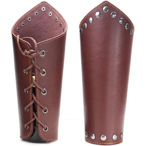 TURTLEDOVE Medieval Leather Bracers, 2PCS, Viking Cosplay Bracelet Gauntlet Wristband for Historical Reenactments