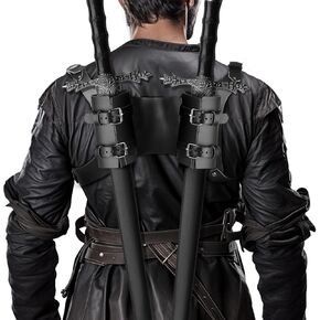 Homelex Medieval Leather Double Word Frog Renaissance Warrior Assum