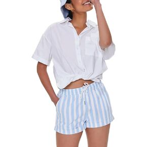 Forever 21 Women's Striped Drawstring Twill Shorts