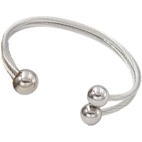 Luxx Open Cuff Silver Bangle Bracelet في صندوق مجوهرات متميز