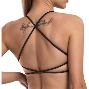 Women's Workout Sports Bra Cross Back Tank Top Yoga Running Fitness Bra Breathable Quick Dry for Gym Lounge