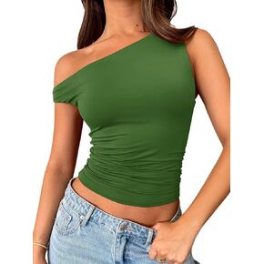 REORIA Women's Sexy Off Shoulder Double Lined Summer Going Out Crop Tnak Tops 2025 Trendy