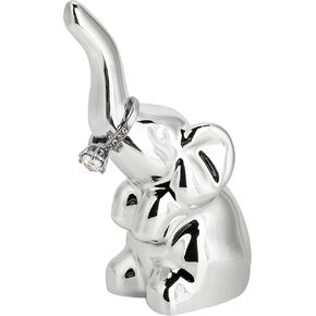 Elephant Ring Holder for Jewelry, Engagement Wedding Ring Display Holder, Elephant Gifts for Women on Mother's Day, Birthday, Valentine's Day, Friendship, Christmas (Silver)