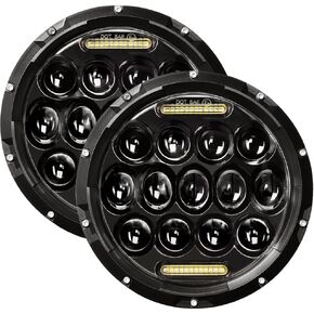 مجموعة الأمامي الأمامية المصباح الأمامي 7 بوصة LED تتوافق مع Jeep Wrangler JK 2 Door/TJ/CJ-7/TJ Unlimited/LJ/JK 4 Door Unlimited ، متوافق مع Mazda Miata ، Fit Chevy ، إلخ.