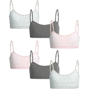 Nautica Girls' Training Bra - 3 Pack/6 Pack Seamless Cami Bralette - Bra for Girls, Removable Pads (30-36)