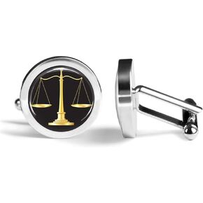 Scales of Justice Cufflinks Lawyer Cuff Links (Angled Edition)