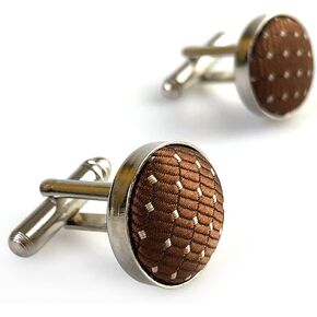 S&W SHLAX&WING Ties for Men Brown Copper Matching Cufflink