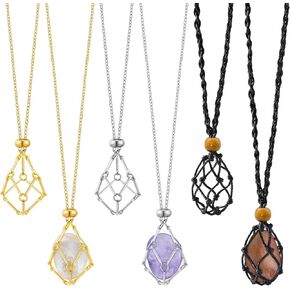 6 PCS Crystal Necklace حامل قابلة للتعديل قلادة الحجر الفارغ