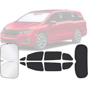 Car Window Shades for Honda Odyssey 2018-2024 Accessories - Full Set 10PCS Side Window Sunshades with Memory Frame & Blackout Fabric, Privacy UV Shield for Camping/Travel