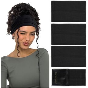 Huachi Bandana Headbands for Women Non Slip, Thick Womens Headbands Boho Elastic Hair Bands for Women's Hair, Stretchy Sweat Headband for Workout Running Working in Saudi Arabia