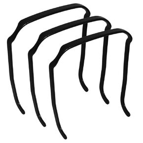 3-Pack Square Invisible Hairband for Women & Men, Mixed Color, Medium Thick Plastic Headbands for Curly Hair Fixing, 3 Count (Pack of 3)