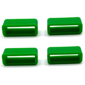 Aliotech 4pcs Rubber Leather Watch Band Strap Loops Green Silicone Replacement Resin Watch Bands Keeper Holder Retainer(Green, 20mm)