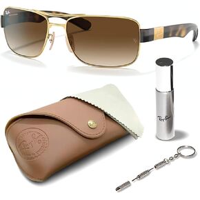 Ray-Ban RB3522 Square Shape Sunglasses for Men and Women With Eyewear Kit Bundle - Timeless Classic Sun Glasses