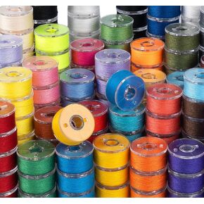 ilauke 90 pcs White Bobbin Thread, Size A Prewound Sewing Thread Bobbins with Clear Storage Plastic Case Box Compatible with Brother Singer Embroidery BabyLock Janome Singer, 60WT