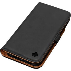 Porter Riley - Leather Case for iPhone SE 2022/20 and iPhone 8 / iPhone 7. Premium Genuine Leather Stand/Cover/Wallet/Flip Case with Card Slots & Horizontal Stand (Chocolate Brown)