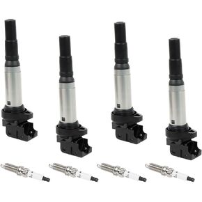 4PCS UF598 Ignition Coils Pack & Iridium Spark Plugs Compatible with Mini Cooper 2007-2013, Cooper Countryman 2011-2016, Cooper Paceman 2013-2016 1.6L Replace#2IGC0222, C-694, GN10328, U5055