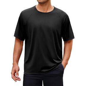 Niasshot Mens Athletic Short Sleeve Thirts خفيفة الوزن رطوبة الفتل الجري تجريب قمم الصالة الرياضية