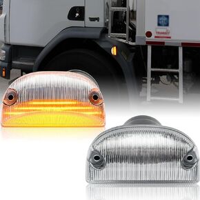 NJSBYL LED LED Side Marker Lights for 2013-2023 Kenworth K270 K370 Front Amber Marker Lamps Laffs Truct Lights Clear Clear Lens Marker Marker Light Kits 5001847597 7421103284