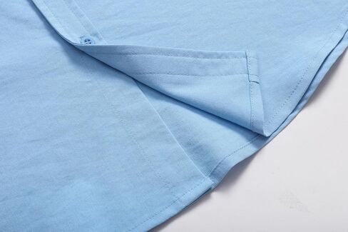 Men's Short Sleeve Button Down Shirts Casual Blending Beach Shirt with Chest Pocket Classic Fit Summer Tops in Saudi Arabia