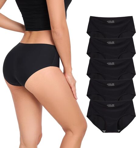 Seamless Underwear Women No Show Hipster Panties Mid Rise Full Coverage Soft Panties in Saudi Arabia