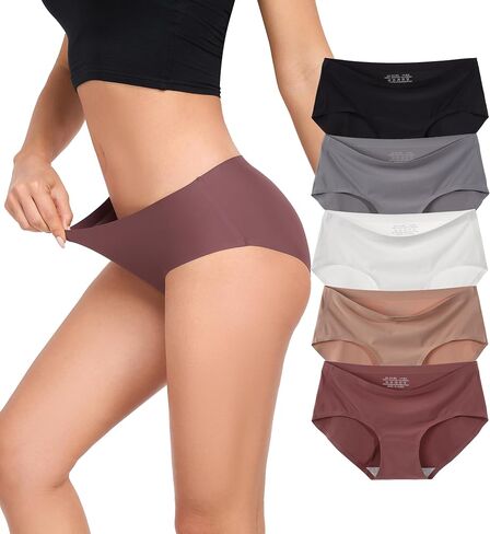 Seamless Underwear Women No Show Hipster Panties Mid Rise Full Coverage Soft Panties in Saudi Arabia