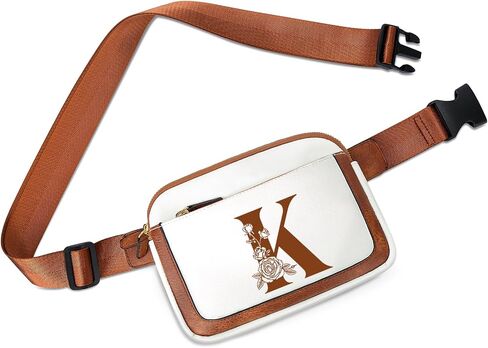 Birthday Gifts for Women, Bridesmaid Graduation Teacher Gifts, Initial Fanny Pack Belt Bag Small Crossbody Bags, Personalized Gift for Mom Her Grandma,K in Saudi Arabia