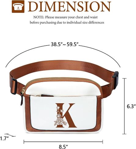 Birthday Gifts for Women, Bridesmaid Graduation Teacher Gifts, Initial Fanny Pack Belt Bag Small Crossbody Bags, Personalized Gift for Mom Her Grandma,K in Saudi Arabia