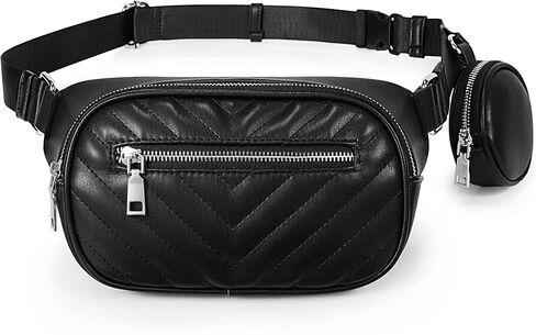 Uromee Crossbody Bags for Women Small Fanny pack Quilted Vegan Leather Fashion Travel Mini Belt Bag Chest Purse with Pouch in Saudi Arabia