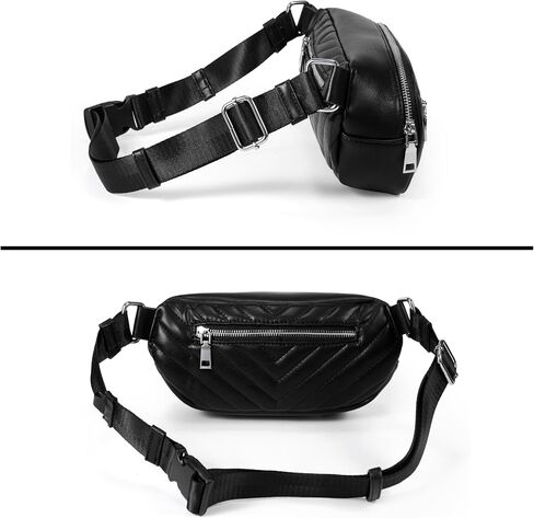 Uromee Crossbody Bags for Women Small Fanny pack Quilted Vegan Leather Fashion Travel Mini Belt Bag Chest Purse with Pouch in Saudi Arabia