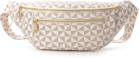 Chest Bags for Women Fashion Plaid Printed Waist Bag Small Backpack (beige4) in Saudi Arabia