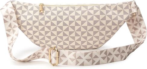 Chest Bags for Women Fashion Plaid Printed Waist Bag Small Backpack (beige4) in Saudi Arabia