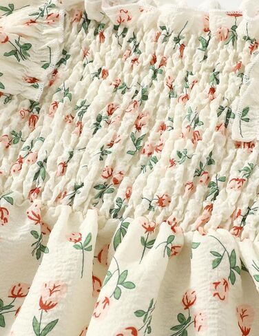 Girls Summer Dress Floral Ruffle Sleeve Swing Flowy Dresses A-line Sundress for Girls Casual Beach Wedding Dress in Kuwait