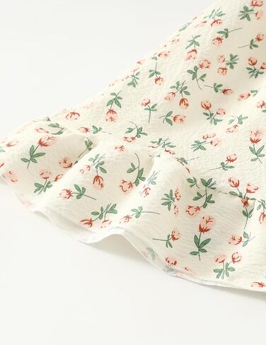 Girls Summer Dress Floral Ruffle Sleeve Swing Flowy Dresses A-line Sundress for Girls Casual Beach Wedding Dress in Kuwait