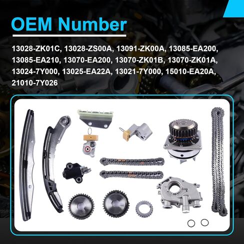 Timing Chain Kit with Water Pump Oil Pump for 2005-2010 Nissan Frontier, Pathfinder, Xterra 4.0L Engine 13028-ZK01C, VQ40DE - Reliable Engine Upgrade in Kuwait