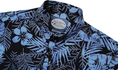 Mens Hawaiian Shirt Short Sleeve, Tropical Button-Down, Lightweight Summer Beachwear in Kuwait