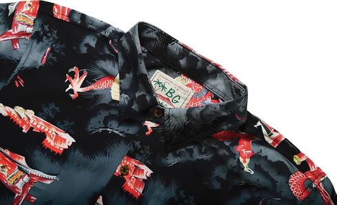 Mens Hawaiian Shirt Short Sleeve, Tropical Button-Down, Lightweight Summer Beachwear in Kuwait