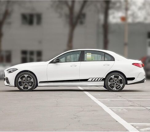 SUNJIKA Compatible with Car Stripe Graphic Decal Vinyl Graphics Cars Sticker for Bumper Hood Car Body Side Door for Mercedes Benz C Class W205 C180 C200 C230 C280 C300 C320 C350 C63 AMG Black 5pc in Saudi Arabia