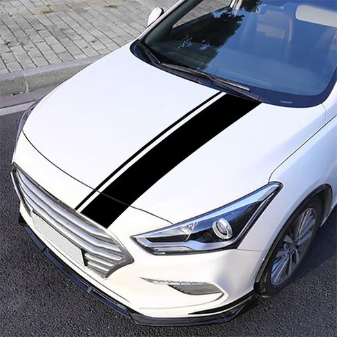 SUNJIKA Compatible with Car Stripe Graphic Decal Vinyl Graphics Cars Sticker for Bumper Hood Car Body Side Door for Mercedes Benz C Class W205 C180 C200 C230 C280 C300 C320 C350 C63 AMG Black 5pc in Saudi Arabia