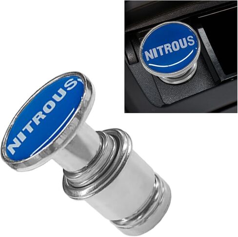 Car Cigarette Lighter Plug, NITROUS Button Cigarette Lighter Replacement Cover, Aluminum Alloy Push Button Car Interior Decoration for Most Standard 12 Volt Power Source Vehicles (NITROUS) in Saudi Arabia