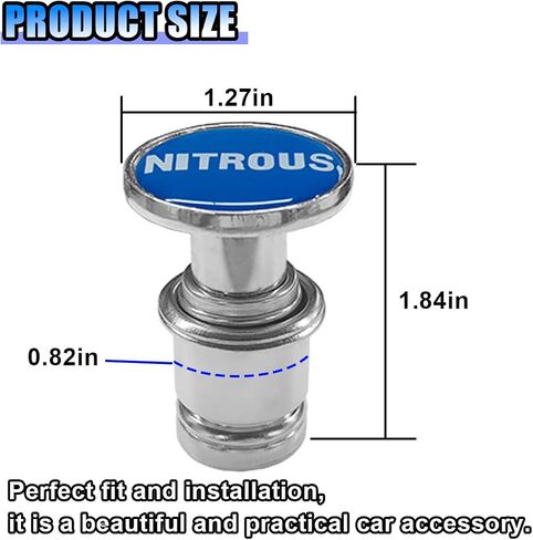 Car Cigarette Lighter Plug, NITROUS Button Cigarette Lighter Replacement Cover, Aluminum Alloy Push Button Car Interior Decoration for Most Standard 12 Volt Power Source Vehicles (NITROUS) in Saudi Arabia