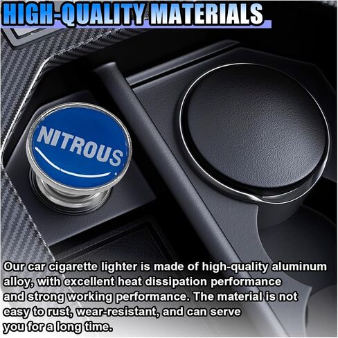 Car Cigarette Lighter Plug, NITROUS Button Cigarette Lighter Replacement Cover, Aluminum Alloy Push Button Car Interior Decoration for Most Standard 12 Volt Power Source Vehicles (NITROUS) in Saudi Arabia