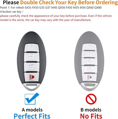 Key Case Replacement for INFINITI EX35 FX35 FX37 X50 G25 G35 G37 JX35 M35 M35H M37 M45 M56 Q40 Q50 Q60 Q70 QX56 QX60 QX70 Remote Start,Protection Key shells Key Fob Holder Accessories in Saudi Arabia