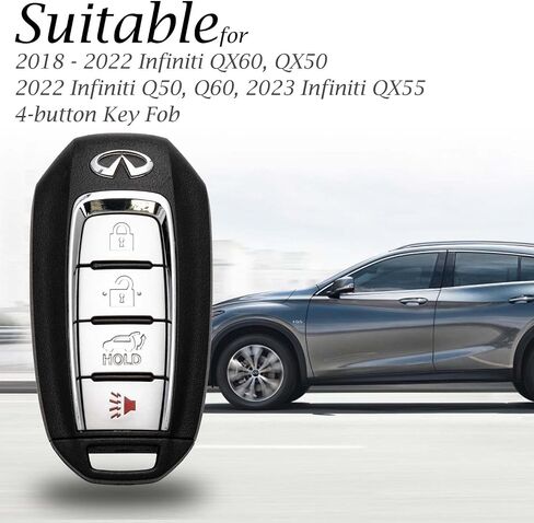 Key Case Replacement for INFINITI EX35 FX35 FX37 X50 G25 G35 G37 JX35 M35 M35H M37 M45 M56 Q40 Q50 Q60 Q70 QX56 QX60 QX70 Remote Start,Protection Key shells Key Fob Holder Accessories in Saudi Arabia