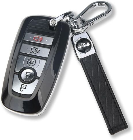 QBUC for Ford Key FOB مع سلسلة Keychain Full Protection SHELL DAB المتوافقة مع 2018-2025 Expedition Explorer Edge Escape Mustang F-150 Ranger Maverick Lincoln (Carbon Fiber) in Saudi Arabia