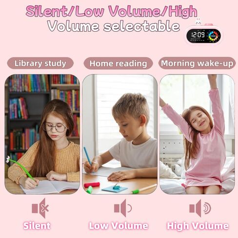 بطارية المكتب الرقمية التي تعمل بها بطارية: Countdown Timer for Kids Study Classroom Travel - Cordless 2000mAh Battery Charging for Girls (Pink) in Kuwait
