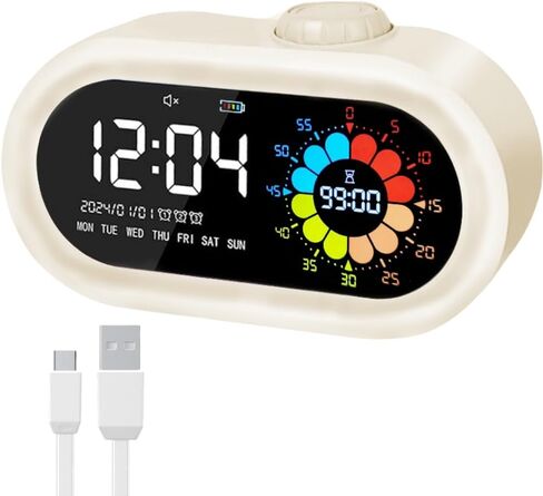 بطارية المكتب الرقمية التي تعمل بها بطارية: Countdown Timer for Kids Study Classroom Travel - Cordless 2000mAh Battery Charging for Girls (Pink) in Kuwait