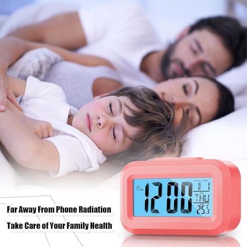 Highergo Digital Alarm Clock Large LCD Display, Simple Operation, Snooze Back Light, Time Date Month, Temperature Multifunction Clock for Bedrooms Office Travel Heavy Sleepers(Classic Colors,3 Pack) in Saudi Arabia